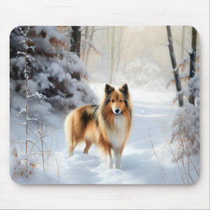 Shetland Sheepdog lässt es Weihnachten Mousepad