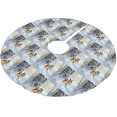 Shetland Sheepdog lässt es Weihnachten Polyester Weihnachtsbaumdecke (Schrägansicht)