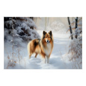 Shetland Sheepdog lässt es Weihnachten Poster (Vorderseite)