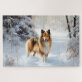Shetland Sheepdog lässt es Weihnachten Puzzle (Horizontal)
