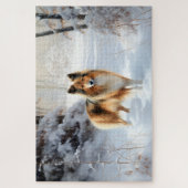 Shetland Sheepdog lässt es Weihnachten Puzzle (Vertikal)