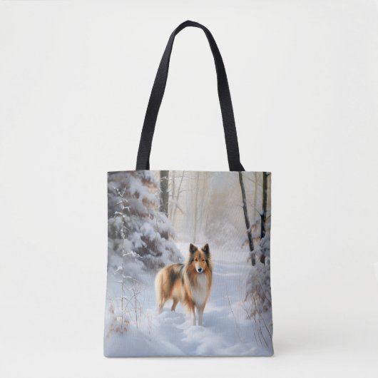 Shetland Sheepdog lässt es Weihnachten Tasche (Vorderseite)