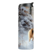 Shetland Sheepdog lässt es Weihnachten Thermosbecher (Nach links gedreht)