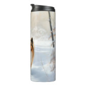 Shetland Sheepdog lässt es Weihnachten Thermosbecher (Nach rechts gedreht)