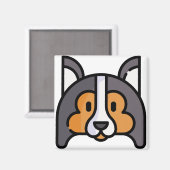 Shetland Sheepdog Magnet (Vorderseite/Rückseite)