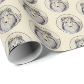 Shetland Sheepdog Malerei - Niedliche Original Hun Geschenkpapier (Rolleneckpunkt)