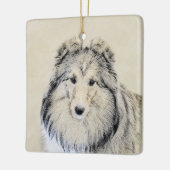 Shetland Sheepdog Malerei - Niedliche Original Hun Keramikornament (Links)