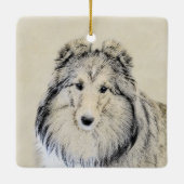 Shetland Sheepdog Malerei - Niedliche Original Hun Keramikornament (Rückseite)