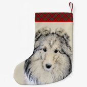 Shetland Sheepdog-Malerei - Niedliche Original Hun Kleiner Weihnachtsstrumpf (Rückseite)