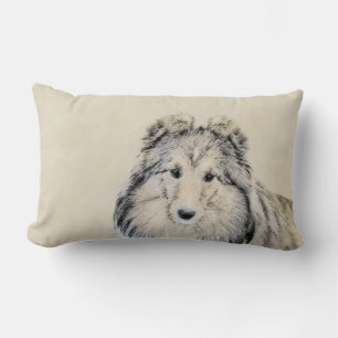 Shetland Sheepdog Malerei - Niedliche Original Hun Lendenkissen