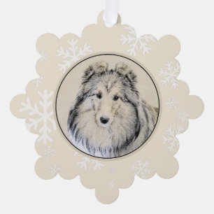 Shetland Sheepdog Malerei - Niedliche Original Hun Ornament Karte