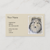 Shetland Sheepdog Malerei - Niedliche Original Hun Visitenkarte (Vorderseite)