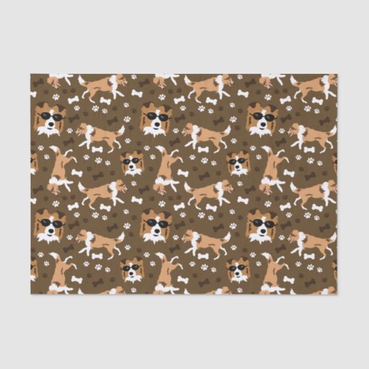 Shetland Sheepdog Mini Collie Dog Tissue Seidenpapier (Vorderseite)
