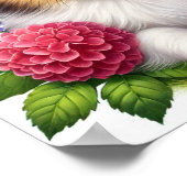 Shetland Sheepdog mit Blume und Schmetterlingen Poster (Ecke)