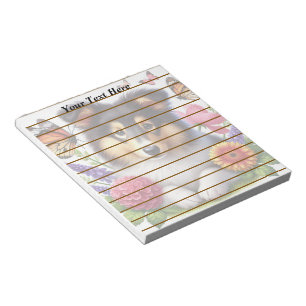 Shetland Sheepdog mit Blumen und Schmetterlingen Notizblock