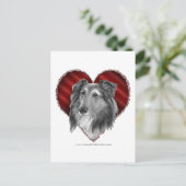 Shetland Sheepdog mit Herz Postkarte (Stehend Vorderseite)