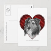 Shetland Sheepdog mit Herz Postkarte (Vorne/Hinten)