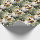 Shetland Sheepdog mit Ostereiern Urlaub Geschenkpapier (Ecke)
