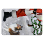 Shetland Sheepdog mit Weihnachten Magnet (Horizontal)
