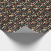 Shetland Sheepdog mit Weihnachtsgeschenken Kamin Geschenkpapier (Ecke)