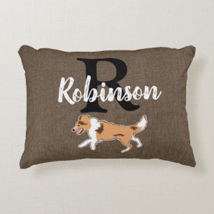 Shetland Sheepdog Monogram Nachname Dekokissen