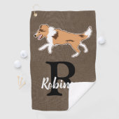 Shetland Sheepdog Monogram Nachname Golfhandtuch (Insitu)