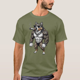 Shetland Sheepdog, muskulös, tätowiert, Bodybuilde T-Shirt