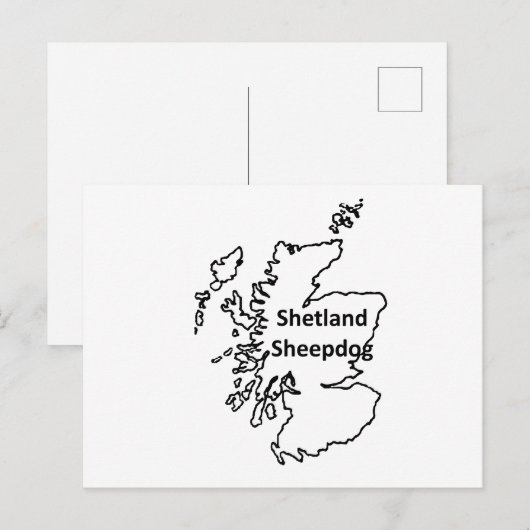 Shetland Sheepdog Name in Origin Postkarte (Vorne/Hinten)