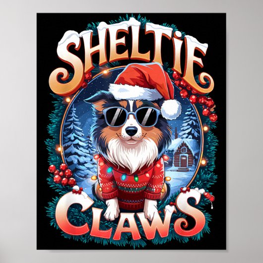 Shetland Sheepdog Owner Costume Sheltie Claws Chri Poster (Vorne)