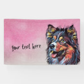 Shetland Sheepdog Painting Custom Banner (Horizontal)