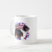 Shetland Sheepdog Patriot Kaffeetasse (Vorderseite Links)