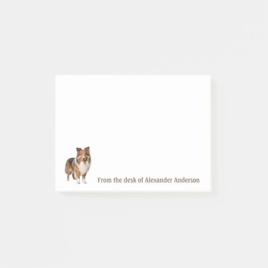 Shetland Sheepdog personalisieren Post-it Klebezettel (Vorderseite)