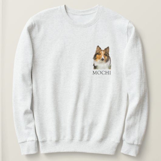 Shetland Sheepdog Personalisierte Hand Zeichnend Sweatshirt (Design vorne)