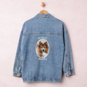 Shetland Sheepdog Pet Portrait Dog Rasse Sheltie Jeansjacke