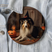 Shetland Sheepdog Pumpkins Halloween Beängstigend Button (Beispiel)
