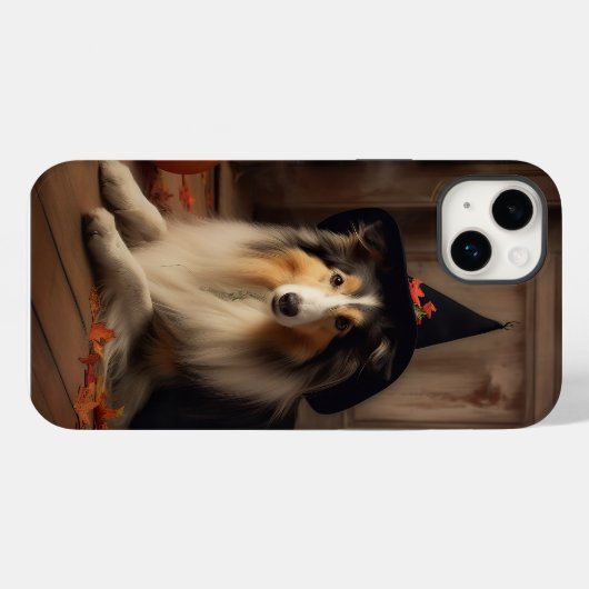 Shetland Sheepdog Pumpkins Halloween Beängstigend Case-Mate iPhone Hülle (Rückseite (Horizontal))