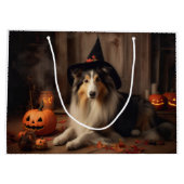 Shetland Sheepdog Pumpkins Halloween Beängstigend Große Geschenktüte (Rückseite)