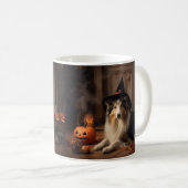 Shetland Sheepdog Pumpkins Halloween Beängstigend Kaffeetasse (VorderseiteRechts)