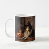 Shetland Sheepdog Pumpkins Halloween Beängstigend Kaffeetasse (Links)