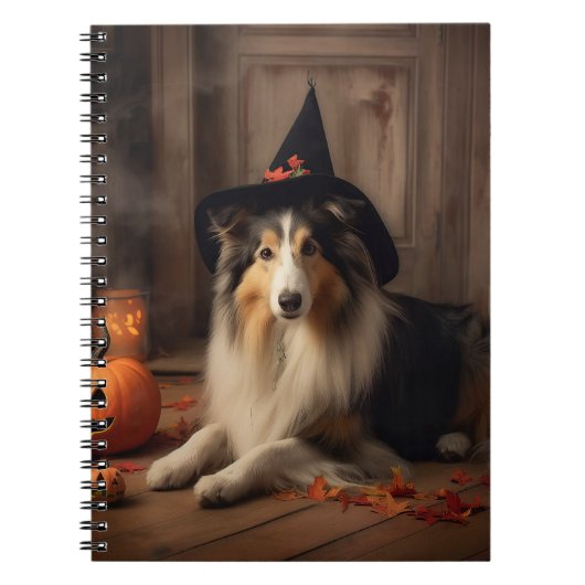 Shetland Sheepdog Pumpkins Halloween Beängstigend Notizblock (Vorderseite)