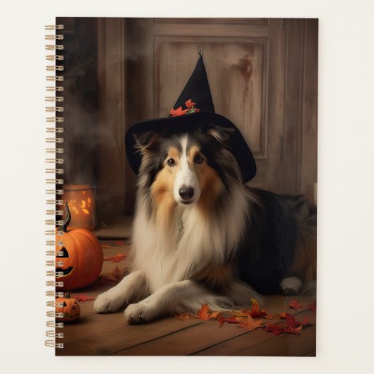 Shetland Sheepdog Pumpkins Halloween Beängstigend Planer (Vorderseite)