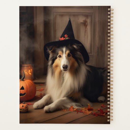 Shetland Sheepdog Pumpkins Halloween Beängstigend Planer (Rückseite)