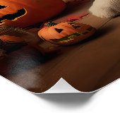 Shetland Sheepdog Pumpkins Halloween Beängstigend Poster (Ecke)