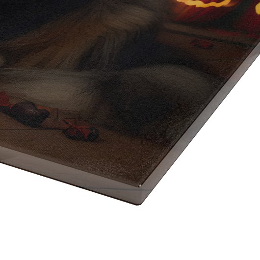 Shetland Sheepdog Pumpkins Halloween Beängstigend Schneidebrett (Ecke)