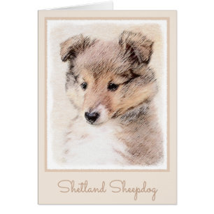 Shetland Sheepdog Puppy Malerei Original Dog Art