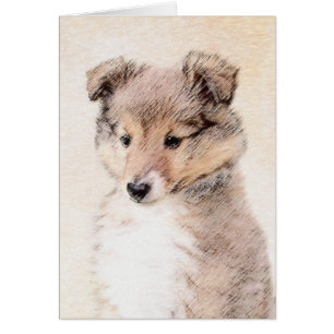 Shetland Sheepdog Puppy Malerei Original Dog Art