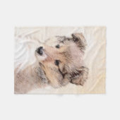 Shetland Sheepdog Puppy Malerei Original Dog Art Fleecedecke (Vorderseite (Horizontal))