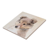 Shetland Sheepdog Puppy Malerei Original Dog Art Fliese (Seite)