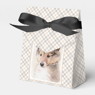 Shetland Sheepdog Puppy Malerei Original Dog Art Geschenkschachtel