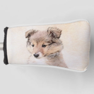 Shetland Sheepdog Puppy Malerei Original Dog Art Golf Headcover